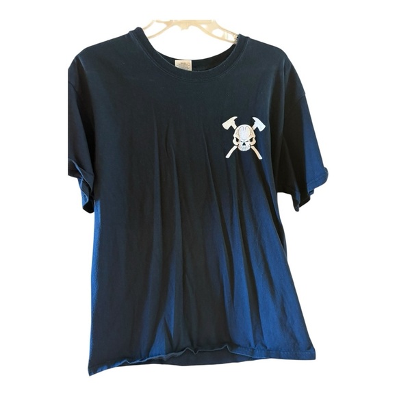 Bagram FD Afghanistan" T-shirt features a skull design with crossed axes. - Picture 2 of 4